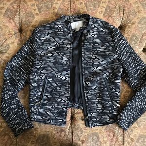 Classic H&M Woven Jacket with Vegan Leather Trim
